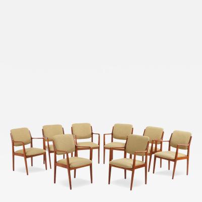 Set of Eight Mid Century Modern Open Arm Chairs C 1960