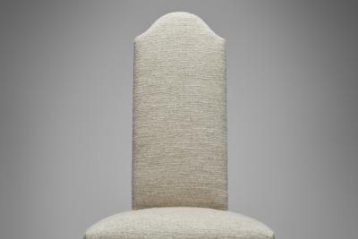 Set of Eight Oak Dining Chairs in Light Upholstery Europe 20th Century