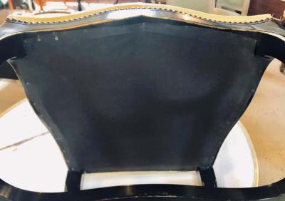 Set of Eight Queen Anne Style Ebonized and Gilt Decorated Dining Chairs