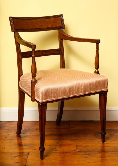 Set of Eight Regency Carved Mahogany Dining Chairs