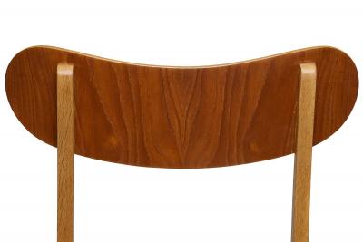 Set of Eight Restored Danish Modern Oak Teak Dining Chairs circa 1960