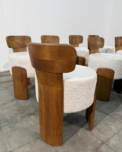 Set of Eight Reupholstered Chairs Mid Century Style