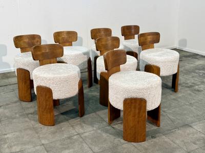 Set of Eight Reupholstered Chairs Mid Century Style