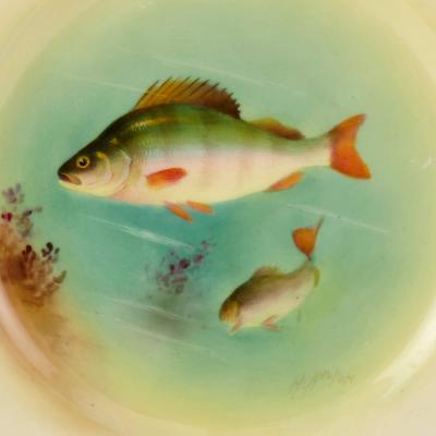 Set of Eight Royal Worcester Ichthyological porcelain plates