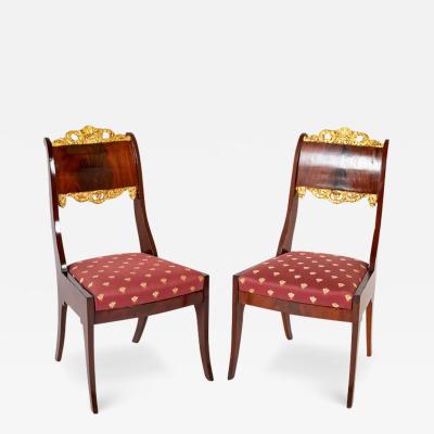 Set of Eight Russian Dining Chairs with Gilt Cresting Set of Eight Russian Dining Chairs with Gilt Cresting