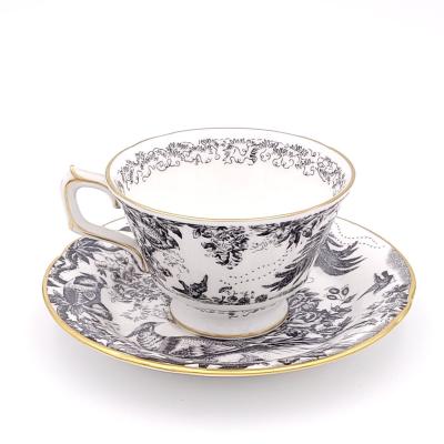 Set of Eight Teacups and Saucers