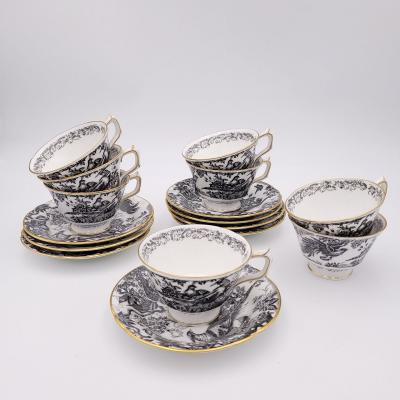 Set of Eight Teacups and Saucers