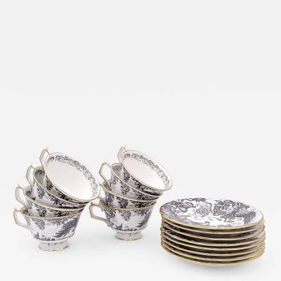 Set of Eight Teacups and Saucers