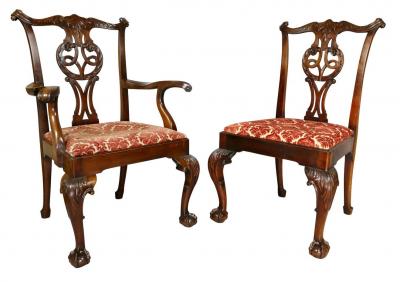 Set of Eight Waring And Gillow George III Style Mahogany Dining Chairs