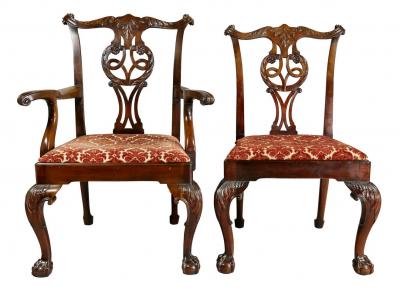 Set of Eight Waring And Gillow George III Style Mahogany Dining Chairs