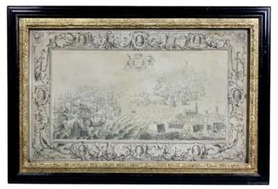 Set of Eleven Colored Engravings of the Defeat of the Spanish Armada