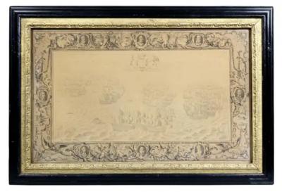 Set of Eleven Colored Engravings of the Defeat of the Spanish Armada