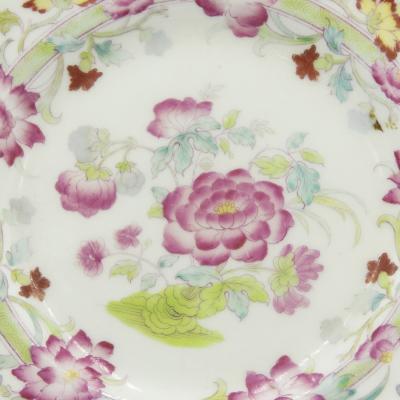 Set of English Victorian Floral Porcelain Plates