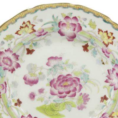 Set of English Victorian Floral Porcelain Plates