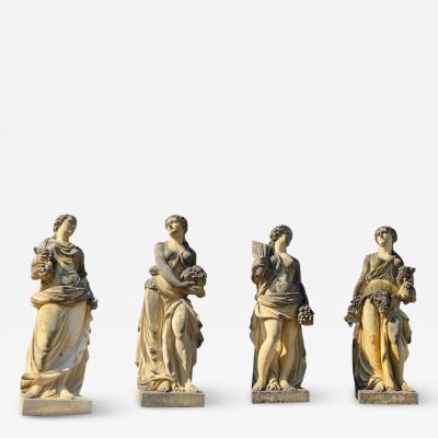 Set of Extraordinary Italian Stone Statues Representing the Four Seasons