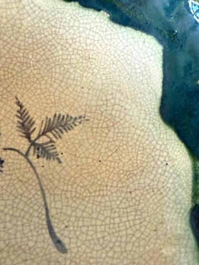 Set of Five Antique Ao Oribe Ceramic Dishes with Tomobako Edo