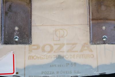 Set of Five Armchairs in Chrome and Black Fabric Pozza Moveis 1960s