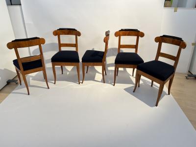 Set of Five Biedermeier Chairs Cherry Wood Germany circa 1830