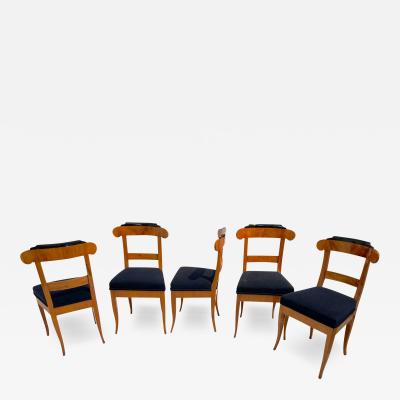 Set of Five Biedermeier Chairs Cherry Wood Germany circa 1830