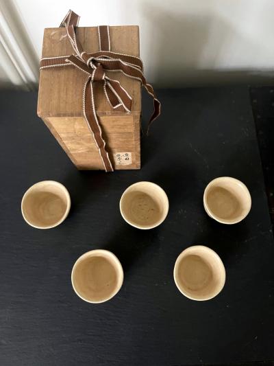 Set of Five Ceramic Tea Cups by Otagaki Rengetsu