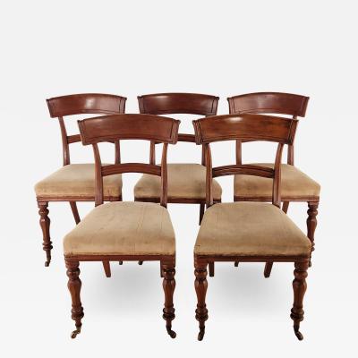 Set of Five English Regency Side Chairs circa 1820