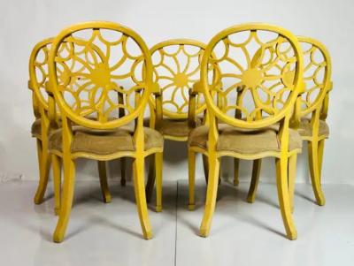 Set of Five George III Style Wheel Back Armchairs in Brown Suede 