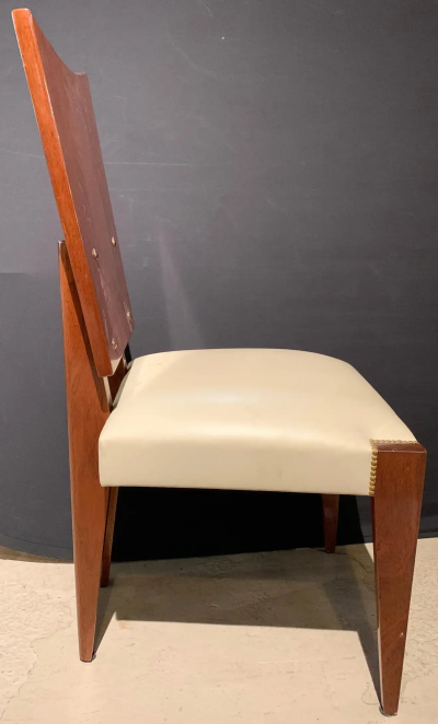 Set of Five Midcentury Art Deco Style Shield Back Dining Office or Side Chairs