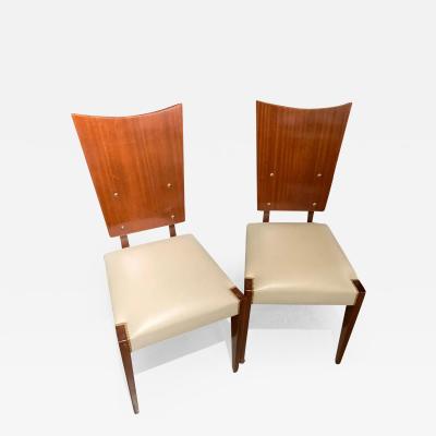 Set of Five Midcentury Art Deco Style Shield Back Dining Office or Side Chairs