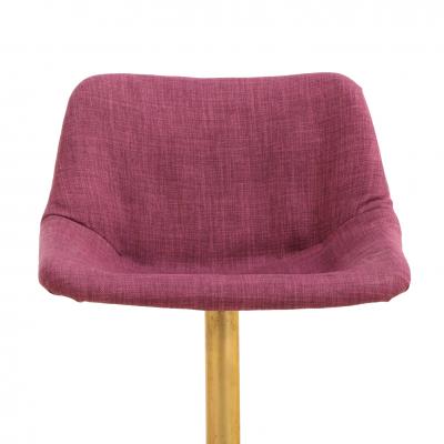 Set of Five Rotating Bronze Bar Stools with Upholstered Seats C 1960