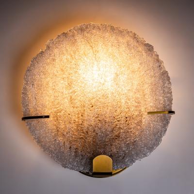 Set of Five Wall Lights with Glass Shades Italy Mid 20th Century