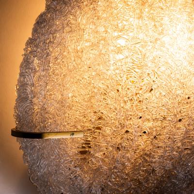 Set of Five Wall Lights with Glass Shades Italy Mid 20th Century