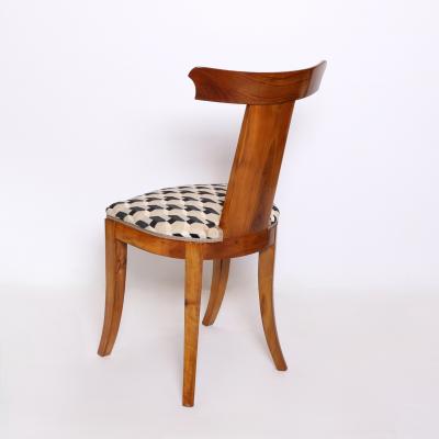 Set of Five Walnut Dining Chairs Italy Mid 20th Century