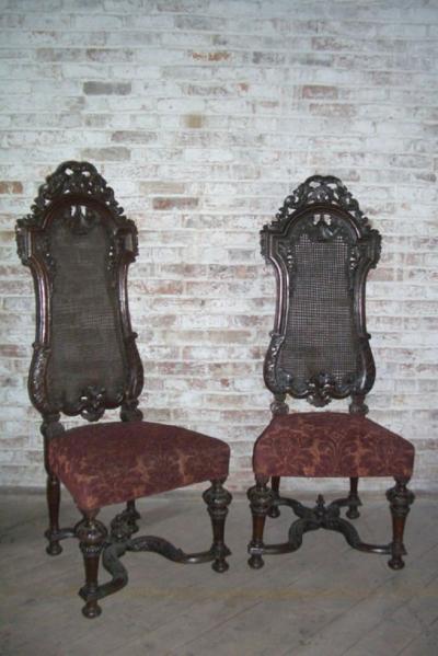 Set of Four 17th century English William Mary Chairs