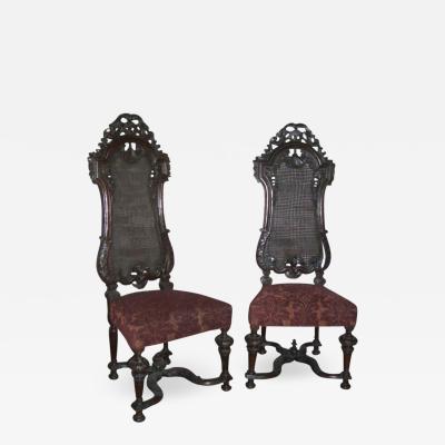 Set of Four 17th century English William Mary Chairs