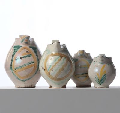 Set of Four 18th c Italian Majolica Jugs from Sicily