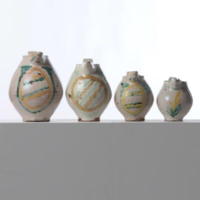 Set of Four 18th c Italian Majolica Jugs from Sicily