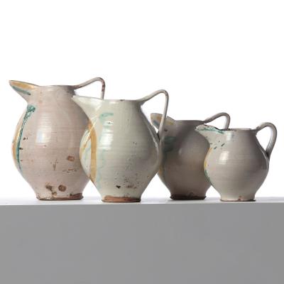 Set of Four 18th c Italian Majolica Jugs from Sicily