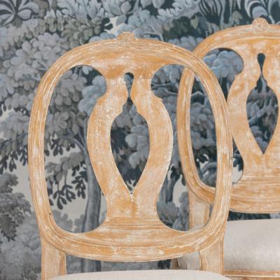 Set of Four 18th c Swedish Gustavian Model Chairs in Original Paint