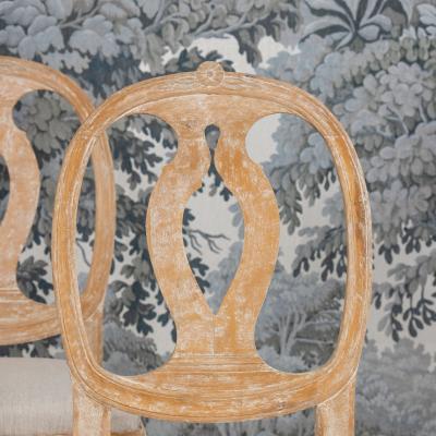 Set of Four 18th c Swedish Gustavian Model Chairs in Original Paint