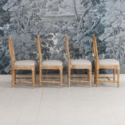 Set of Four 18th c Swedish Gustavian Model Chairs in Original Paint