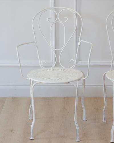 Set of Four 19th Century French Wrought Iron Garden Chairs