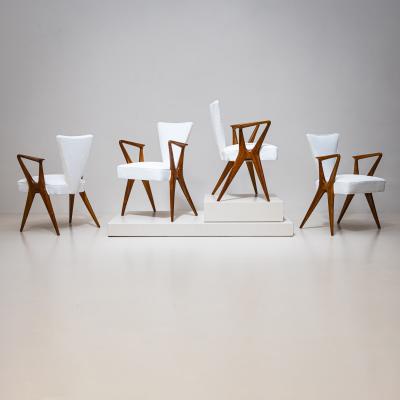Set of Four Armchairs Italy 1950s