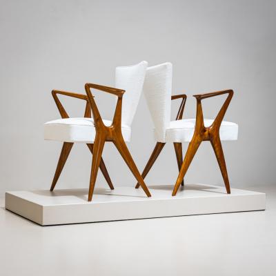 Set of Four Armchairs Italy 1950s