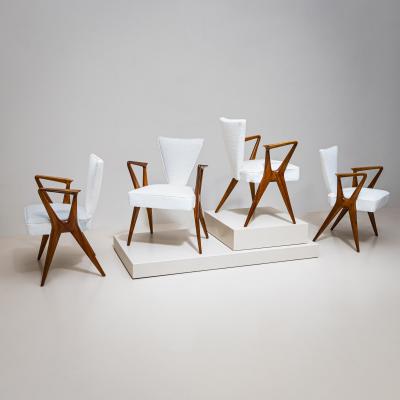 Set of Four Armchairs Italy 1950s