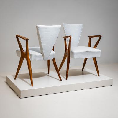 Set of Four Armchairs Italy 1950s