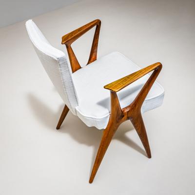 Set of Four Armchairs Italy 1950s