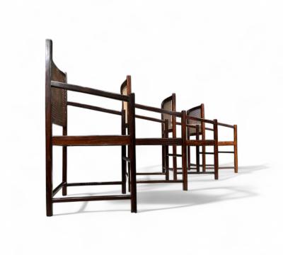 Set of Four Armchairs in Rosewood Caning Unknown 1960s Lot 79 186A