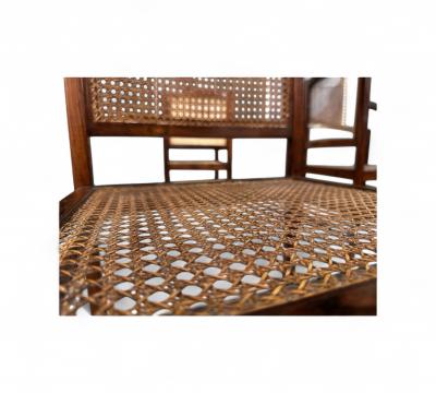 Set of Four Armchairs in Rosewood Caning Unknown 1960s Lot 79 186A