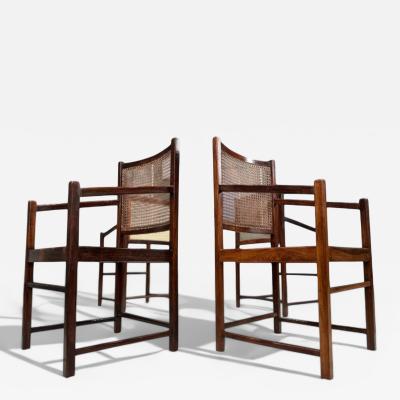 Set of Four Armchairs in Rosewood Caning Unknown 1960s Lot 79 186A
