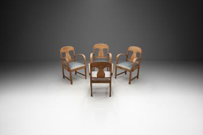 Set of Four Art Deco Dining Chairs Europe Early 20th Century